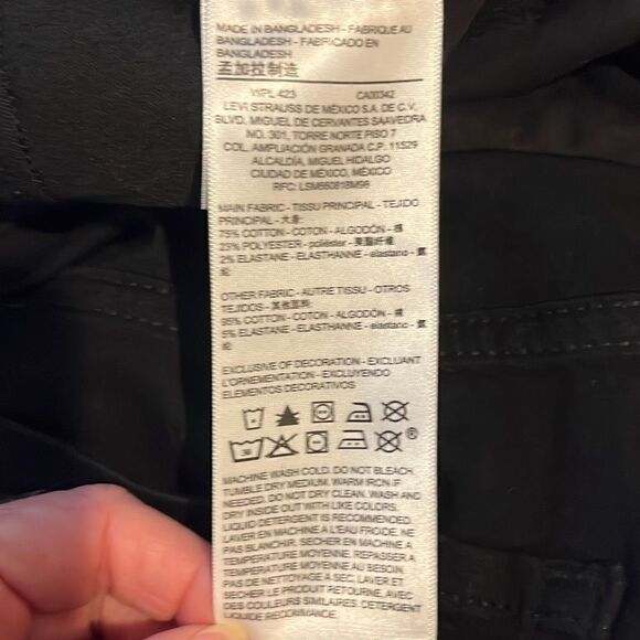 Signature Levi's Womens Black Maternity Baby Bump Skinny Stretch Denim Jeans MED - Picture 5 of 6